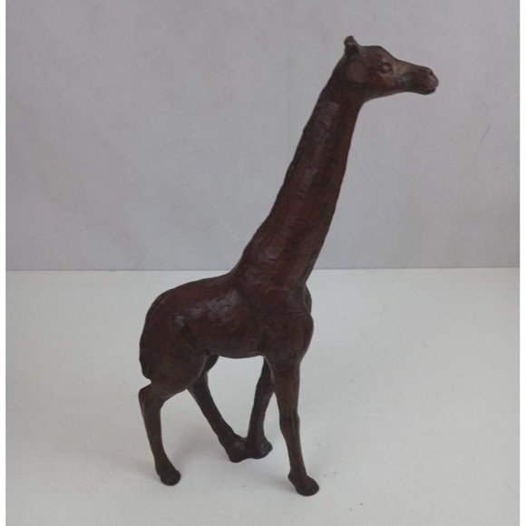Vintage Hand Carved Wooden Giraffe Statue Sculpture 11" x 6" - Picture 3 of 5